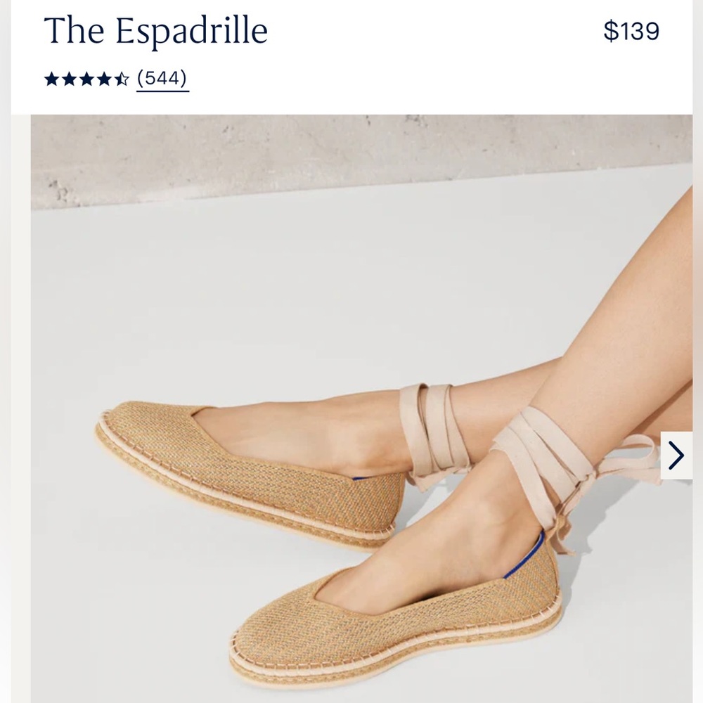 ROTHYS espadrille in gold. Size 8.5. Worn once